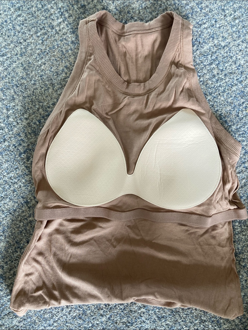 chic Ribbed Tank Top in Taupe - Picture 4 of 5